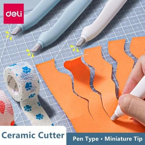 Deli Non-Slip Metal Scalpel Knife Tools Handle Engraving Craft knives ceramic tip Safety Cutter Paper Knife Accessories