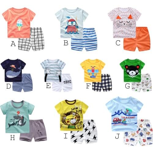 100% Cotton Childrens Sets Infant Kids Boys Clothes Children Clothing Sets Summer Baby Girls Clothes Cute Whale T-Shirt+Shorts