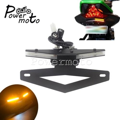 For Kawasaki Z1000 2018-2019 Motorcycle CNC LED Tail Tidy Fender Eliminator Kit License Plate Frame Bracket w/ Turn Signal Lamp
