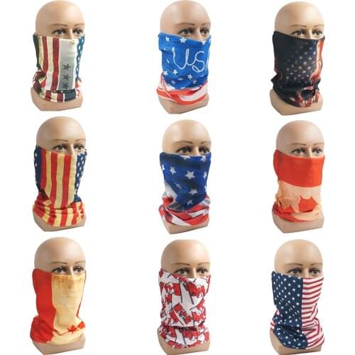 Flag Seamless Magic Outdoor Neck Gaiter Cover Face Scarves Motorcycle Head Scarves Outdoor Windproof Sports Headband Neck Gaiter