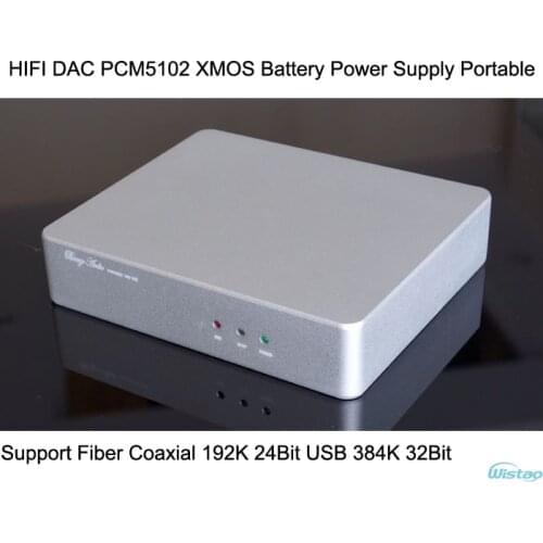 HIFI Decoder PCM5102 DAC XMOS Battery Portable Support Fiber Coaxial 192KHz 24Bit USB 384KHz 32Bit Free Shipping