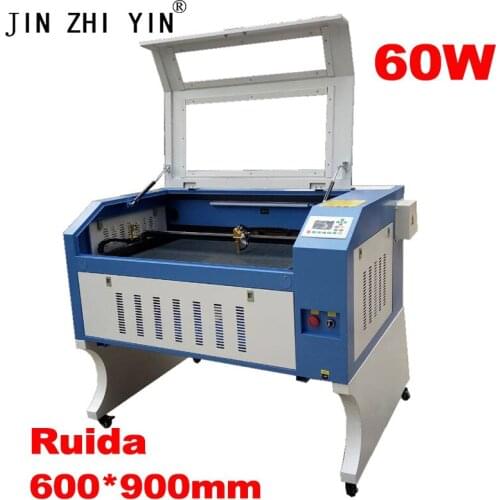 JINZHIYIN 60W 600*900mm laser engraver cutting machine 110V/220V ruida 6442S for acrylic mdf wood plastic DIY free shipping