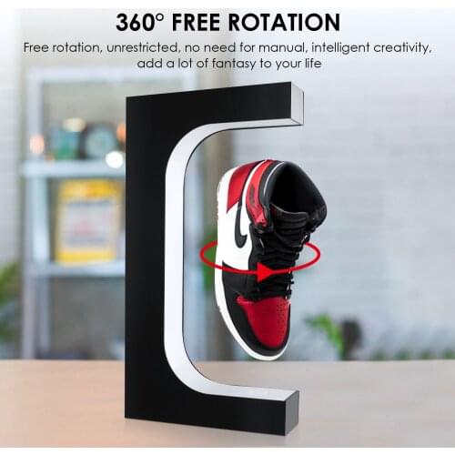 Magnetic Floating Levitating Shoe Display Levitation Stand Holder Platform Rotating Sneaker Acrylic Rack With Led Lighting