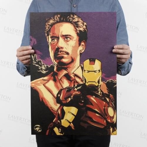 Marvel Iron Man Avengers 4 Vintage Kraft Paper Classic Movie MARVEL Poster Home Decor Art Office School DIY Retro Prints Boy Toy