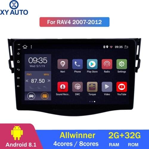 9 inch 2.5D IPS HD multi-touch screen Android8.1 2G RAM 32G ROM NAVI with BlueTooth USB WIFI SWC for Toyota RAV4 2007-2012