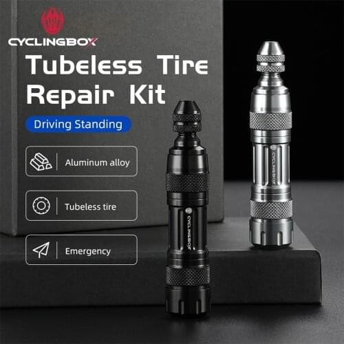 CyclingBOX Bicycle Tubeless Tire Repair Kit Tire Drill Rubber Strips Tyre Puncture Sealant MTB Bicycle Accessories Repair Tools