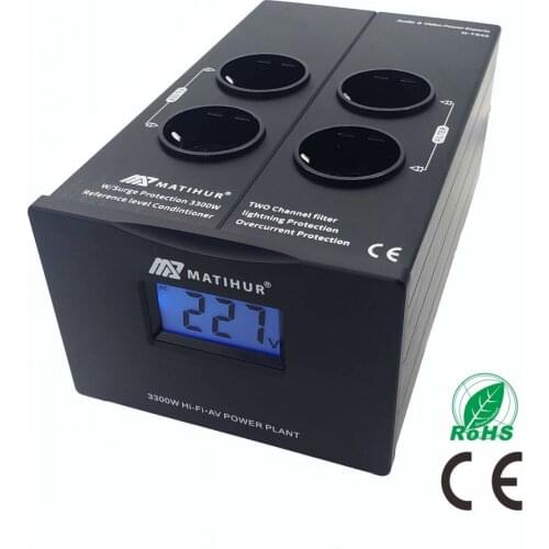 MATIHUR M-TR40 Audio Noise AC Power Filter Power Conditioner Power Purifier Surge Protection with EU Outlets Power Strip
