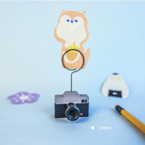 Wooden Card Picture Pick Clip Holder Stand Wedding Table Name Number Photo Memo Party Decorations Card Clip Type:Camera