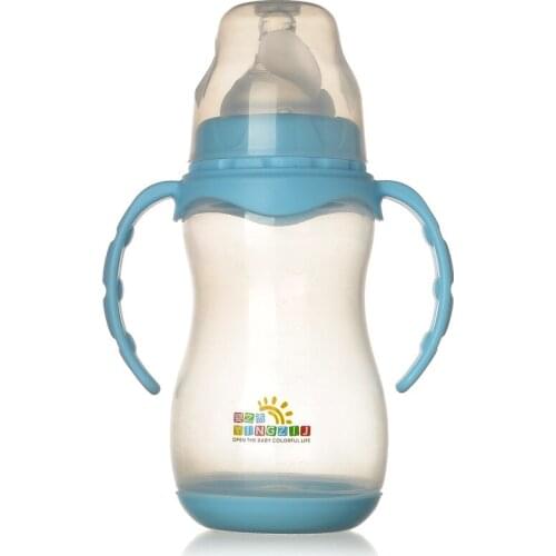 Manufacturers Direct Selling Closeout 270ml Wide Mouth with Bottom PP Feeding Bottle with Handle