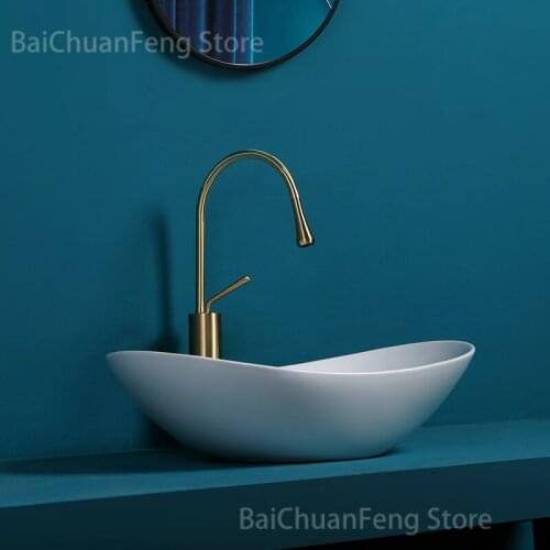 Simple Art Nordic Tabletop Basin Creative Bathroom Sinks Ceramic Wash Basin Household Washbasin Balcony Washing Hand Basin