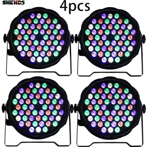 4PCS LED Par Light RGBW 54x3W Disco Wash Light8 Channels DMX 512 LED Uplights Stage Lighting Effect Light Fast Shipping
