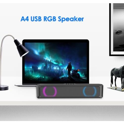 A4 6W RGB USB Wired Sound Bar PC Home Theater TV Stereo Surround Speaker Audio Soundbar mini USB laptop portable speakers Sound