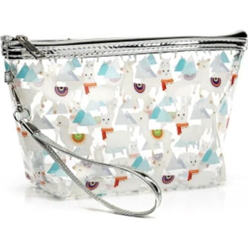 Transparent Storage Bag Makeup Bags With Multicolor Pattern Cute Organizer Bag for Travel Ladies Women Cosmetic Bag