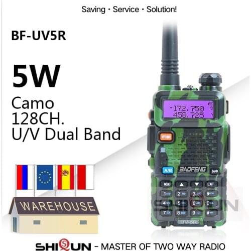 1PC/2PCS Baofeng 5W UV-5R Walkie Talkie Camo Dual Band UV5R 5W Ham Radios H/L UHF VHF Two Way Radio UV 5R HF Transceiver UV-82