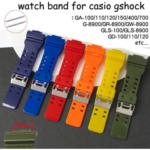 For Casio g-shock Watch Band 16mm Soft TPU Watch Strap for Casio g-shock DW5600 9050 6900 G8900 G5600 GA150 200 Rubber Wristband