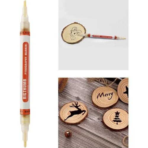 Double Head Wood Burning Pen Scorch Burned Marker Pyrography Pens for DIY Projects Wood Painting Tool Easy Use and Safe
