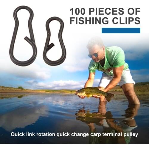Fishing Accessorie 100PCS Fishing Snap Clips Speed Links Swivel Quick Change Carp Terminal Tackle Fishing Snap Clips Speed Links