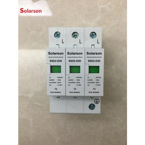 AC SPD 3P 20KA 40KA 60KA 385V House Lightning Surge Protector Protective Low-voltage Arrester Device OEM Factory