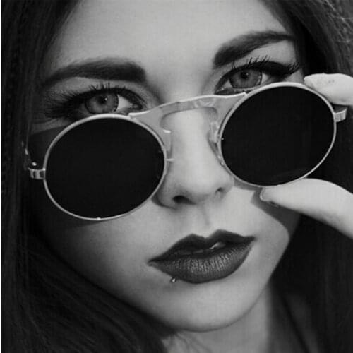 Classic Gothic Round Sunglasses Men Women Brand Designer Retro Steampunk Sun Glasses Male Female Metal Frame Colorful Oculos