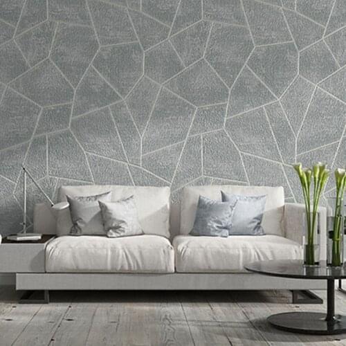 Modern Simple Wallpaper 3D Geometric Flocking Non-Woven Wall Paper Roll Living Room TV Sofa Bedroom Home Decor Background Wall