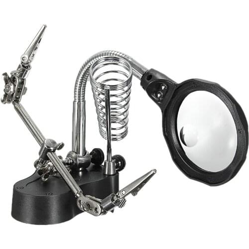 Helping Hand Magnifier Glass Stand 3x Magnifying Lens,for Soldering,Crafting