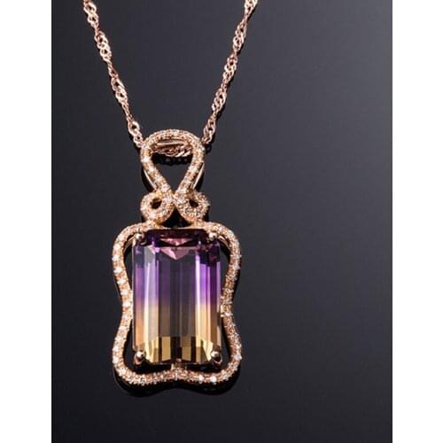 MENGYI Fashion Exquisite Design Rose Gold Pendant Necklace Inlaid Color Cubic Zirconia High Grade Jewelry Womens 9 2 5 Choker