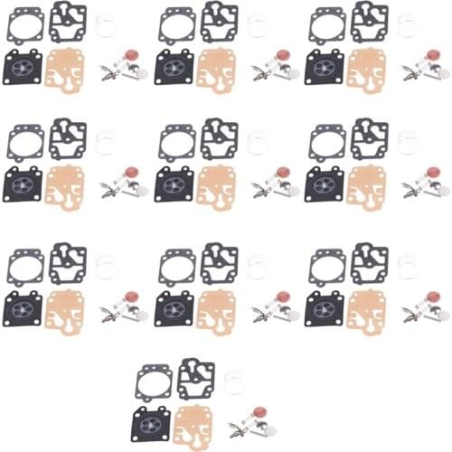 10 SETS Carburetor Repair Kit for 40-5 44-5 32 34 26 Brush Cutter Grass Trimmer Replacement Parts