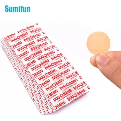 100Pcs Waterproof Band Aid First Aid Healing Wounds Adhesive Bandage Round Wound Medical Plaster Sterile Hemostasis Sticker C694