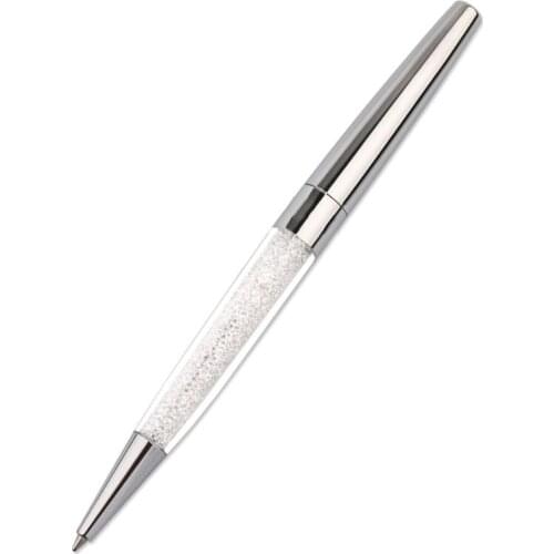 12Pcs/Lot Rose Gold /Silver Pen Diamond Pens Fine Black Ink Crystal Ballp