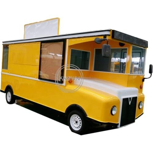 4.9m Long Vintage Electric Truck Food Cart Kiosk Mobile Food Trailer For Sale