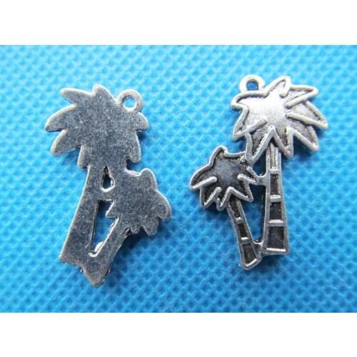 50pcs 25mmx19mm Antique Silver tone/Antique Bronze Filigree PalmTree Pendant Charm/Finding,DIY Accessory