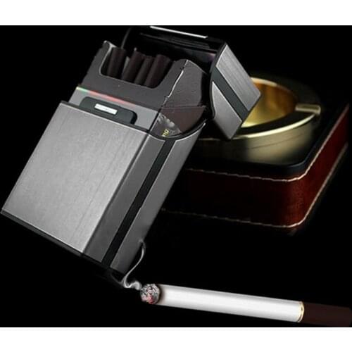 Aluminum Cigar Cigarette Box Holder Pocket Tobacco Storage Container Case Smoking Accessories Elegant Design Men Gift Four Color