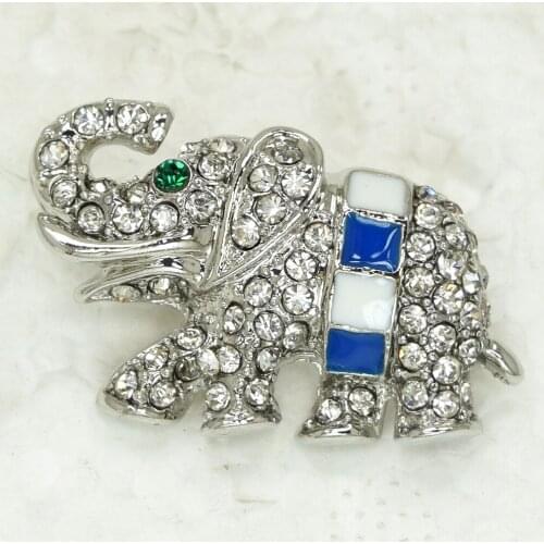 White Rhinestone Small Elephant Pin brooches C2127