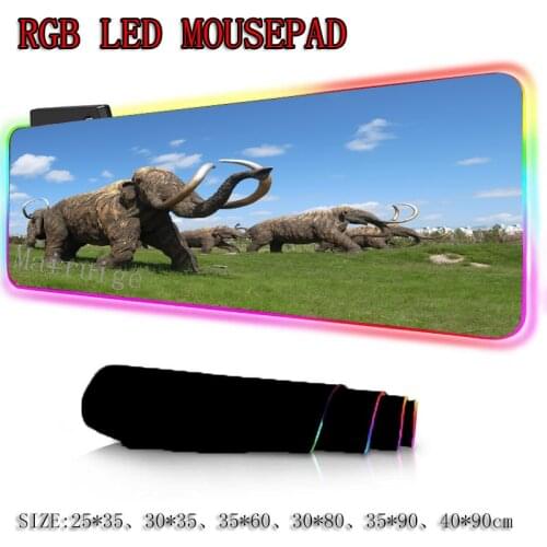 Mairuige Green Steppe Elephant Large RGB Mousepad Computer Desk Mat Black Lock-edge Japanese Manga Mouse Pad Rubber Non-slip