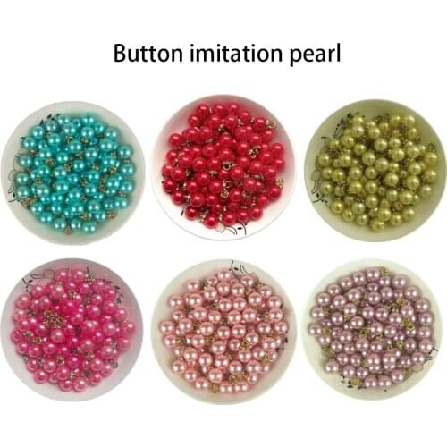DIY button imitation pearl sweater shirt clothing accessories decoration 10mm loose beads round handmade material abs beaded