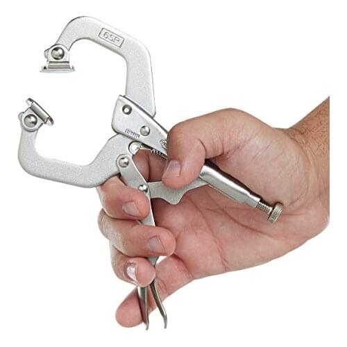 C Clamp weld Clip Woodwork Fix Plier Pincer Tong Steel Hand toolTenon Locator Pad Wood Work Alloy Grip Vise Lock Jaw Swivel