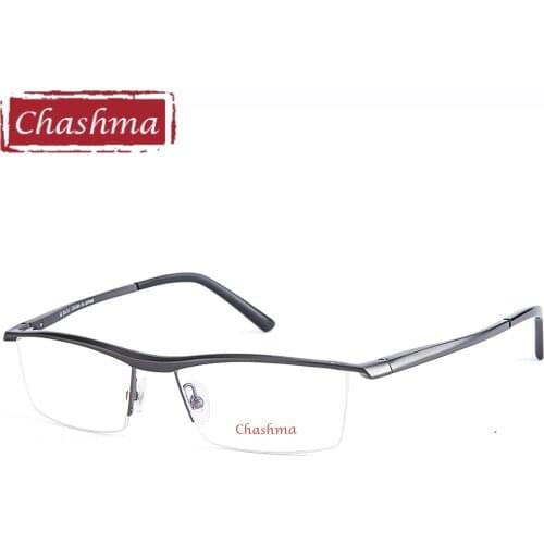 Chashma Men Glasses Alloy Frame Semi Rim Eye Glasses Frames Prescription Glasses Frame