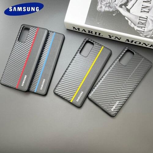 Carbon Fiber Case For Samsung Galaxy S20FE Genuine Leather Ultrathin Soft PC All-Inclusive S20 FE Lite Luxury Back Cover