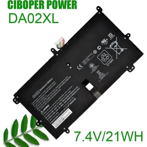 CP Original Laptop Battery DA02XL 7.4V 21Wh For 664399-1C1 HSTNN-IB4C 694502-001 Series TPN-P104 Tablet DA02