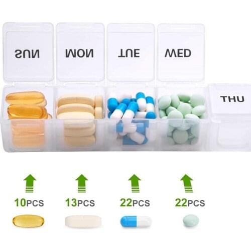 Travel Pill Box Plastic Pill Case Weekly Medicine Storage Organizer Container Drug Tablet Dispenser Independent Lattice Holder