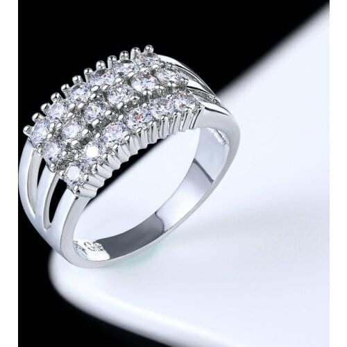 DOUBLE FAIR Women's Silver Rings