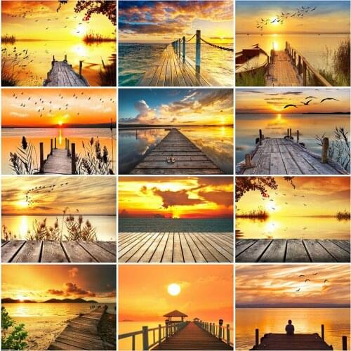 Evershine Diamond Painting Bridge Cross Stitch Diamond Embroidery Landscape Full Square Round Rhinestone Crafts Home Decor