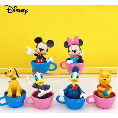 6Pcs 1set Disney Anime Figure Mickey Mouse 7cm Model Cute Cartoon Minnie Donald Duck Daisy Duck Toys Doll for Children Gift