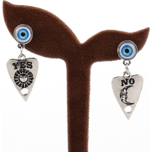 Gothic God of Eyes Ouijas Planchette Drop Earrings Witchcraft Board Sun Moon Yes No Heart Drop Earrings Fashion Jewelry