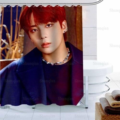 HOT KPOP ATEEZ Shower Curtain Palm Decor Waterproof Polyester Fabric Bath Curtain 180X180cm Eco-friendly Bathroom Curtain 0512