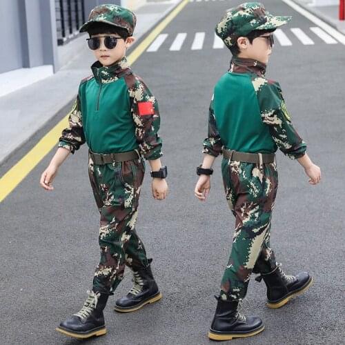 Boys Camouflage Clothing 2021 Spring Autumn New Sports Suit Children Military Training Performance School Uniforms