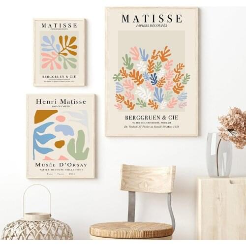 Henri Matisse Abstract Colourful Coral Wall Art Canvas Painting Nordic Posters And Prints Wall Pictures For Living Room Decor