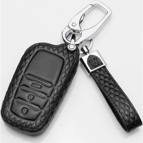 Leather Car Key Case Keychain for Toyota 2017 2018 Prado Camry CHR Prius Corolla RAV4 Remote Cover 3 button