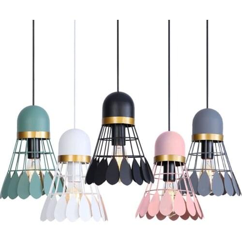 Creative Badminton Led Pendant Lights Modern Dining Room Kids Bedroom Iron Hanging Lamp Home Decor Bar Stairs Light Fixtures