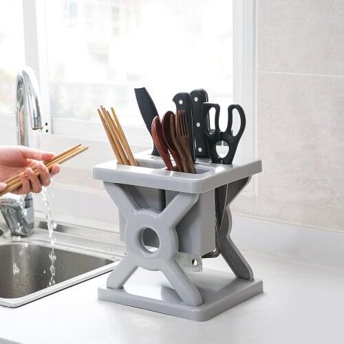 Multifunction Tool holder Kitchen Knife Rack Plastic Chopsticks Cage Knife Holder Household Chopsticks Spoon Storage Rack
